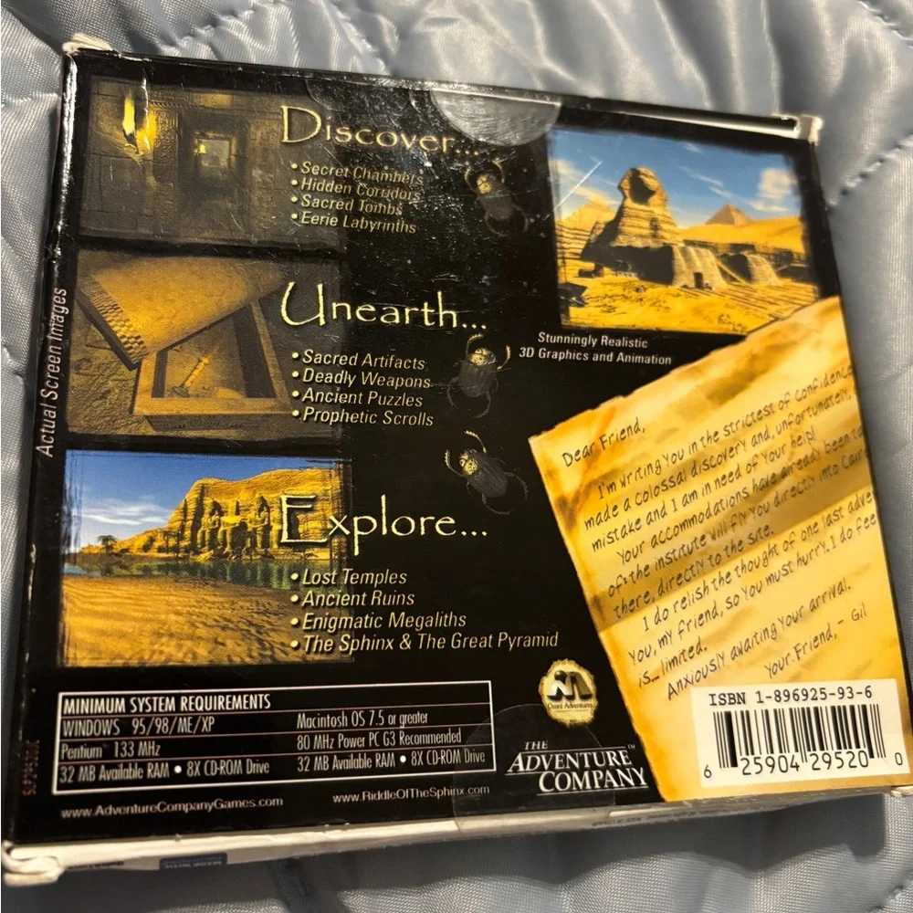 Riddle of the Sphinx: An Egyptian Adventure PC CD-ROM Game